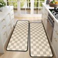thumbnail image 4 of Kitchen Rugs Sets Of 2,Beige Gray Checkerboard Checkered Pattern Anti Fatigue Kitchen Mat Rugs Non Slip Washable,Decorative Kitchen Floor Mats for Kitchen,Sink,Laundry,17"x47"+17"x47", 4 of 5