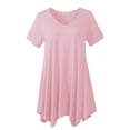 thumbnail image 3 of LARACE Short Sleeve T-Shirts for Women Plus size Tops V-Neck Tunic Tops for Leggings Pink_2X, 3 of 7