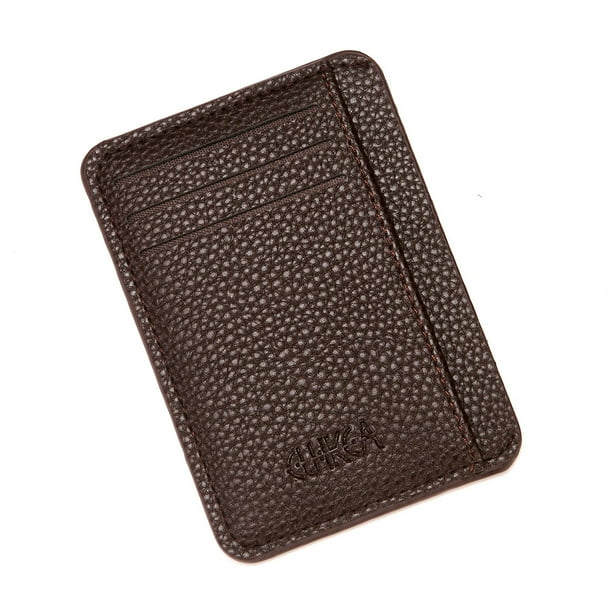 Monedero de cuero sintético con diseño de lichi para hombre y mujer, monedero, tarjetero, paquete de tarjetas de identificación y billetes