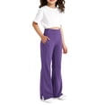 thumbnail image 3 of NAISIBABY Flare Pants for Girls, Stretchy Soft High Waist with Pockets Kids Casual Yoga Dance Bell Bottoms Purple 14T, 3 of 7