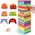 thumbnail image 1 of Juego de apilamiento de colores, bloques de construcción de madera, juegos de mesa de torre para niños y adultos, 54 piezas (juego de apilamiento de colores), 1 of 5