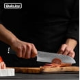thumbnail image 4 of Qulajoy Santoku Knife 7 Inch - Ultra Sharp Japanese 67 Layers Damascus VG-10 Steel Core - Professional Hammered Chef Knife, 4 of 6
