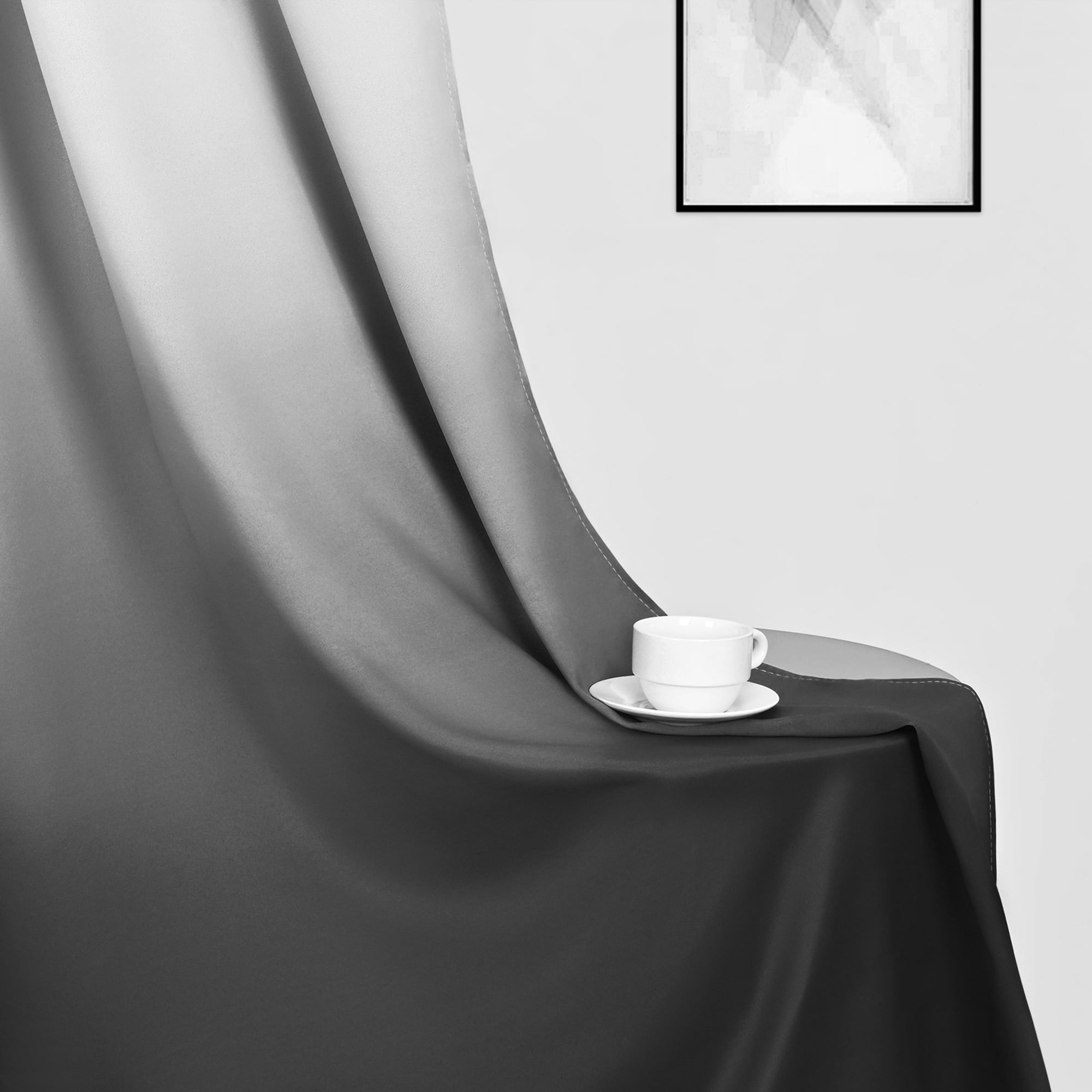 Alishomtll Room Darkening Black Blackout Curtains Grommet Window Drapes for Living Room Bedroom ,2 Panels of 52" W x 84" L