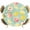 Blue, variant on Summer Fruit Round Tablecloth 55-60 Inch Round Fitted Table Cloth with Elastic Edge, Spring Botanical Lemon Peach Waterproof Table Cover Protector for Outdoor Picnic Party Dining