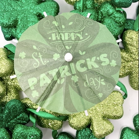 Holiday Green  Paper Drink Umbrella: Tiki Luau Party Decor (20/Bag)