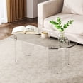 thumbnail image 3 of Wisfor Premium Clear Acrylic Coffee Table Sofa End Side Table Living Room Storage Decorative, Transparent, 37.40x19.69x13.78 inch, 3 of 12