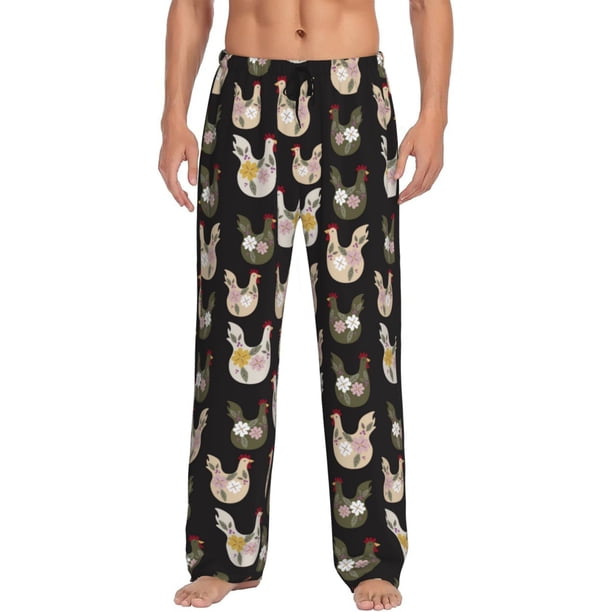 Balery Flowe Rooster Pantalones de pijama para hombre, pijama ultraligero, pantalón de descanso-Small