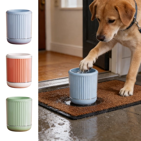 Pet Paw Wash Cup Dog Paw Cleaner | Portable Silicone Bristles, Fast Deep Cleaning, Waterproof Splash-Proof, Durable Plastic | Blue, Green, Orange, 11x8.5x7cm | Easy Rinse, For Cats Puppies