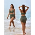 thumbnail image 3 of Womens Swim Skirt High Waisted Bikini Sets Tummy Control Swimsuits Mesh Sarong Wraps Bathing Suits, 3 of 6