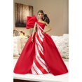 thumbnail image 5 of Barbie 2019 Holiday Doll, Brunette Side Ponytail with Red & White Gown, 5 of 8