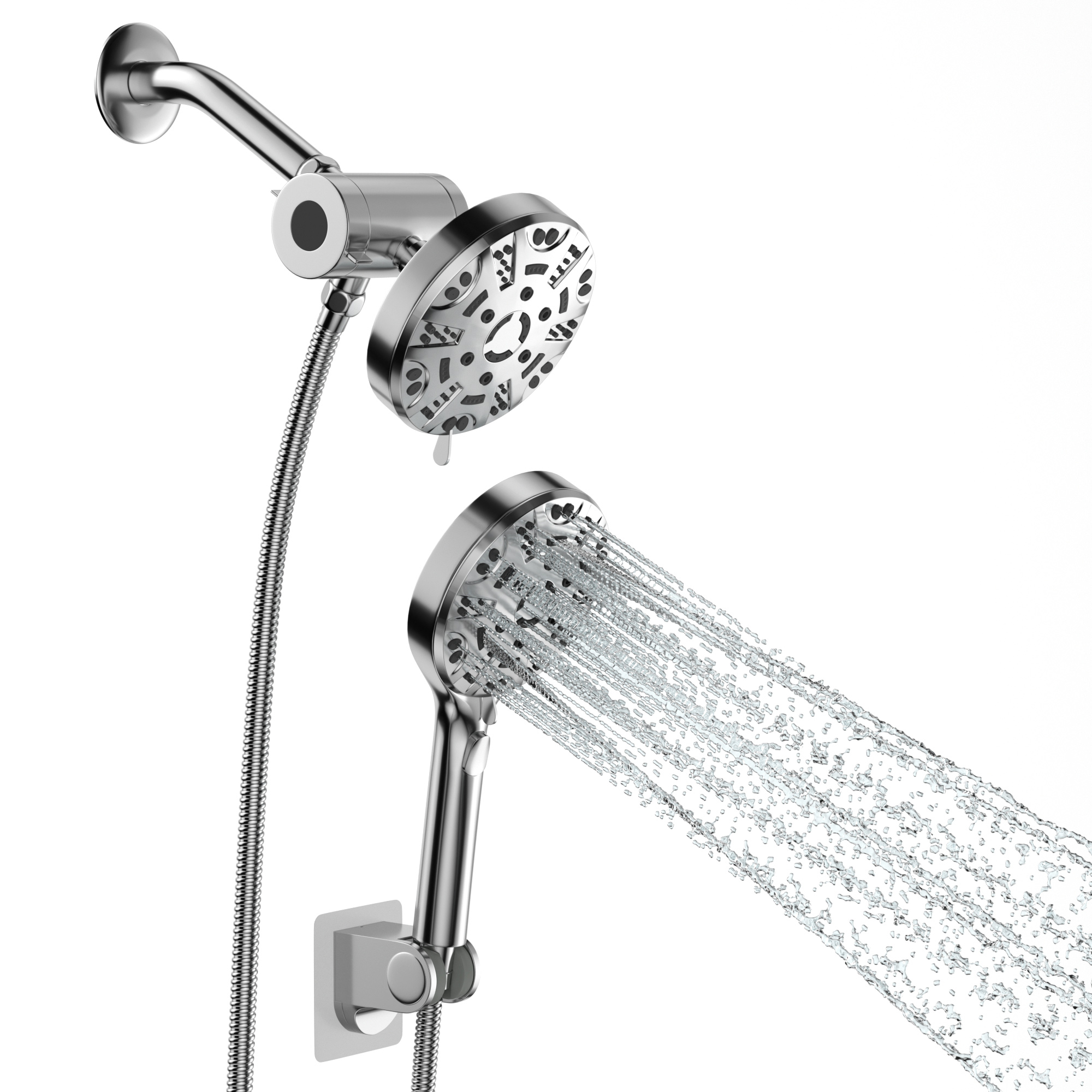 8Mode 5 inch Bathroom Handheld Shower Combo with Shower Arm and Hose