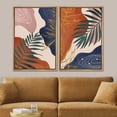 thumbnail image 2 of IDEA4WALL 2 Panels Framed Canvas Print Wall Art Set Mid-Century Retro Forest Plants Geometric Abstract Nature Modern Artwork Minimalist Multicolor for Home Decor - 16"x24"x2 Panels Natural, 2 of 5