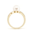 thumbnail image 2 of Angara Solitaire Freshwater Cultured Pearl Bypass Ring with Diamonds in 14K Yellow Gold for Women | June Birthstone Jewelry for Her, 2 of 8