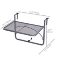 thumbnail image 2 of Table Suspendue de Balcon Réglable pour Rambarde, Bureau de Service Extérieur en Métal pour Petits Espaces, Réglage à 3 Niveaux de Hauteur et de Largeur de Rail, Table Basse de Patio Grise, 23.6 Pouces L x 22 Pouces L x 19.7 Pouces H, 2 of 7