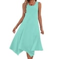 thumbnail image 2 of Pantalones Cortos para Vestidos Bajos Mujeres sin Mangas Cuello Redondo Cordón Ruffle A-Line Mini Vestido Poliéster, Vestido Casual para Citas Y Fiesta, 2 of 9