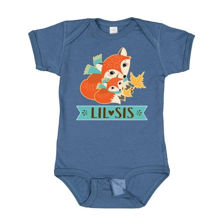 

Inktastic Little Sister Woodland Fox Girls Gift Baby Girl Bodysuit