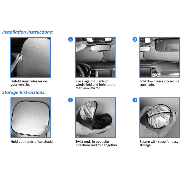Genuine Dickies Universal Twist Sunshades, Charcoal, Pack of 2 photo 4