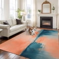thumbnail image 2 of Oil Painting Ocean Beach Area&nbsp;Rug 5x7ft Abstract Orange Sunset Non-Slip&nbsp;Washable Square&nbsp;Rugs Soft Felt Indoor Floor Mat for Bedroom Kitchen Living Room Bathroom, 2 of 9