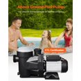 thumbnail image 2 of Bomba para piscina VEVOR In/Abog Suelo de 1,5 HP, autocebante, 460 LPM, 2 of 9