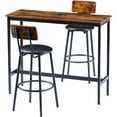 thumbnail image 6 of Bar Table Set 3 Piece , Modern Bar Table and Barstools Set of 2,  Industrial Dinning set of 3  with Metal Frame for Kitchen, Dinning Room, Apartment, Small Space 43.31x15.75x35.41", 6 of 9