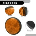thumbnail image 5 of 6pcs 2.20"x0.31" Universal Reflector Round Motorcycle Bike Safety Increase Visibility and Safety Orange, 5 of 6