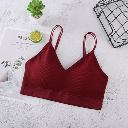 

Women s Fashion Casual Solid Color Shoulder Underwear Nipple Comfortable Bra