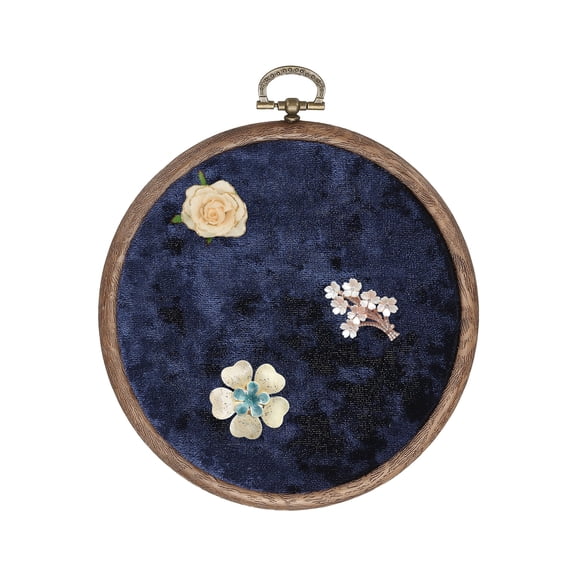 Uxcell Round Pin Display Board Velvet Wall Hanging Brooch Jewelry Display Stand Storage Holder Jewelry Navy Blue