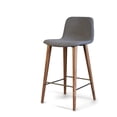 thumbnail image 1 of Gingko MAC301-GRY Mackay Grey Counter Stool with Walnut Wood Legs Polyester Upholstered Seat, 1 of 5