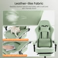 thumbnail image 4 of JONPONY Computer Gaming Chair - High Back Ergonomic Desk Chair with Footrest and Lumbar Support, Height Adjustable Task Chair with Linkage Armrests and Headrest, 360° Swivel Wheels, Green, 4 of 8