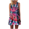 thumbnail image 1 of WILLBEST Vestidos de Verano para Mujer Vintage Boho Verano sin Mangas Playa Estampado Mini Vestido Corto Grande​​, 1 of 3