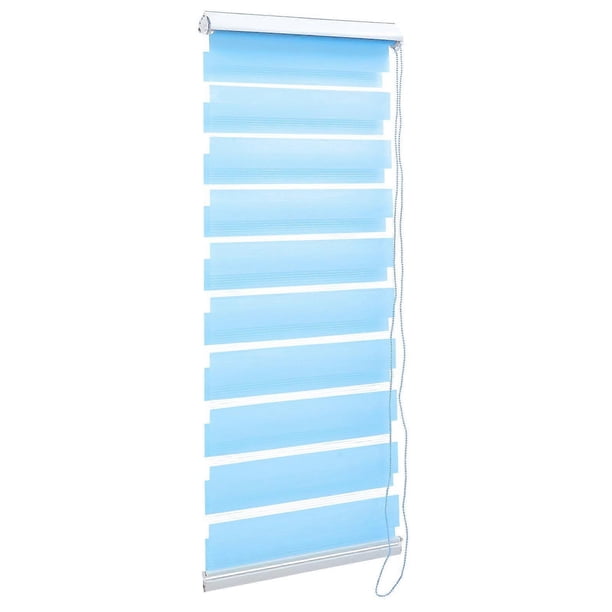 No Drilling Roller Blind Sky-Blue Polyester with Privacy Blackout for Kitchen Home Use