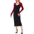 thumbnail image 2 of INSPIRE CHIC Women's Halloween Bolero Shrugs Long Sleeves Open Front Cotton Knit Crop Shrugs Deep Red XL, 2 of 6