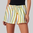 thumbnail image 2 of Arlun Women's Loose Fit Striped Casual Shorts Lightweight Comfortable Summer Wear for Everyday Outings 2026 Fashion Colorful Drawstring Waisted Loose Casual Shorts 1-Orange XL, 2 of 5