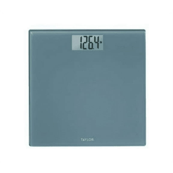 Taylor Precision Products Glass Digital Scale, Body Weight, Bathroom Scale, Highly Accurate 400 LB Capacity, Auto On and Off Scale, Blue
