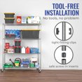 thumbnail image 4 of SafeRacks 24 x 60 x 72" 4 Tier Wire Storage Shelving Rack w/Wheels, Silver, 4 of 11