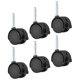 thumbnail image 1 of Ruedas giratorias de vástago de 1.6" de nylon con freno, paquete de 6, 1 of 7