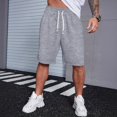 thumbnail image 5 of Men's Casual Classic Shorts Athletic Solid Color Sweat Shorts with Drawstring Gray 2XL, 5 of 6