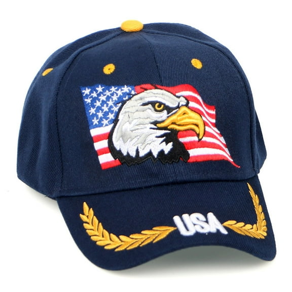 USA Eagle Embroidery Pattern Baseball Cap Hat Duckbill Cap Curved Brim Sun Hat