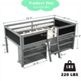 thumbnail image 4 of Bellemave Wood Twin Loft Bed with 2 Movable Storage Shelves, Low loft Bed Frame with Guardrail Chalkboards for Bedroom (Gray), 4 of 10