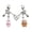 Set, variant on Delicate Matching Heart Keychains with Cute Brick Designs For Couples
