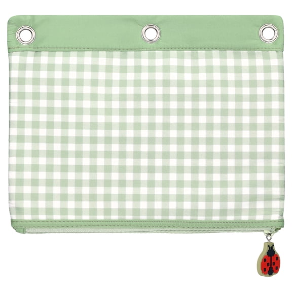 Pen+Gear Gingham Binder Pouch, Green and White