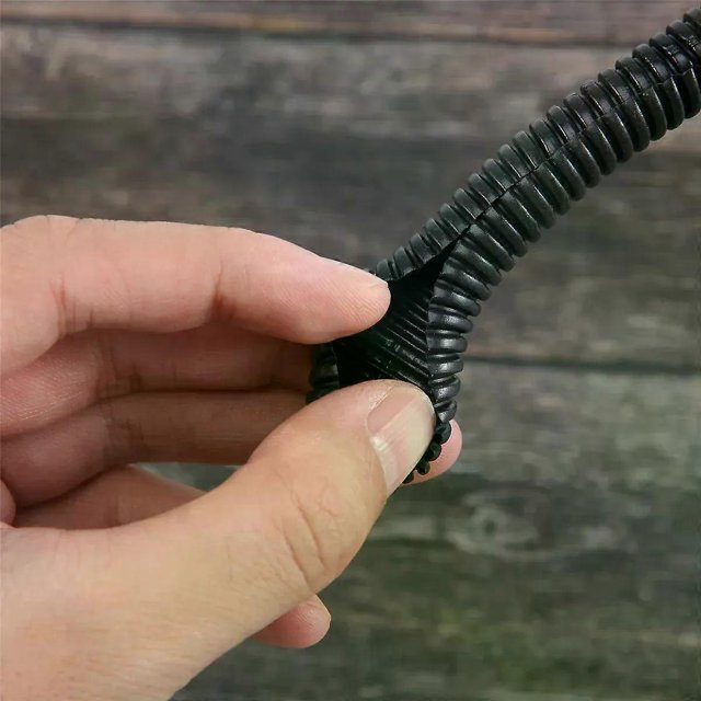 25 Ft Split Wire Loom Conduit Polyethylene Tubing Black Color Sleeve Tube