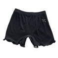 thumbnail image 5 of Miqool Girls Ribbed Knit Bike Shorts Stretch 2-13 Years Anti-Chafe Undershorts Casual Soft Elastic Bow Waist Ruffle Hem Shorts, 5 of 5