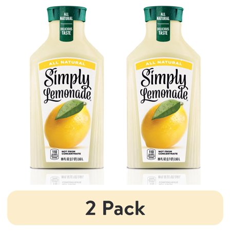 (2 pack) Simply Lemonade Bottle, 2.63 Liters