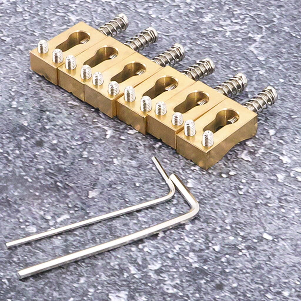 6Pcs Vibrato Bridge Saddles Spacing 10.5mm Electric Guitar Gourd Bridge Saddles