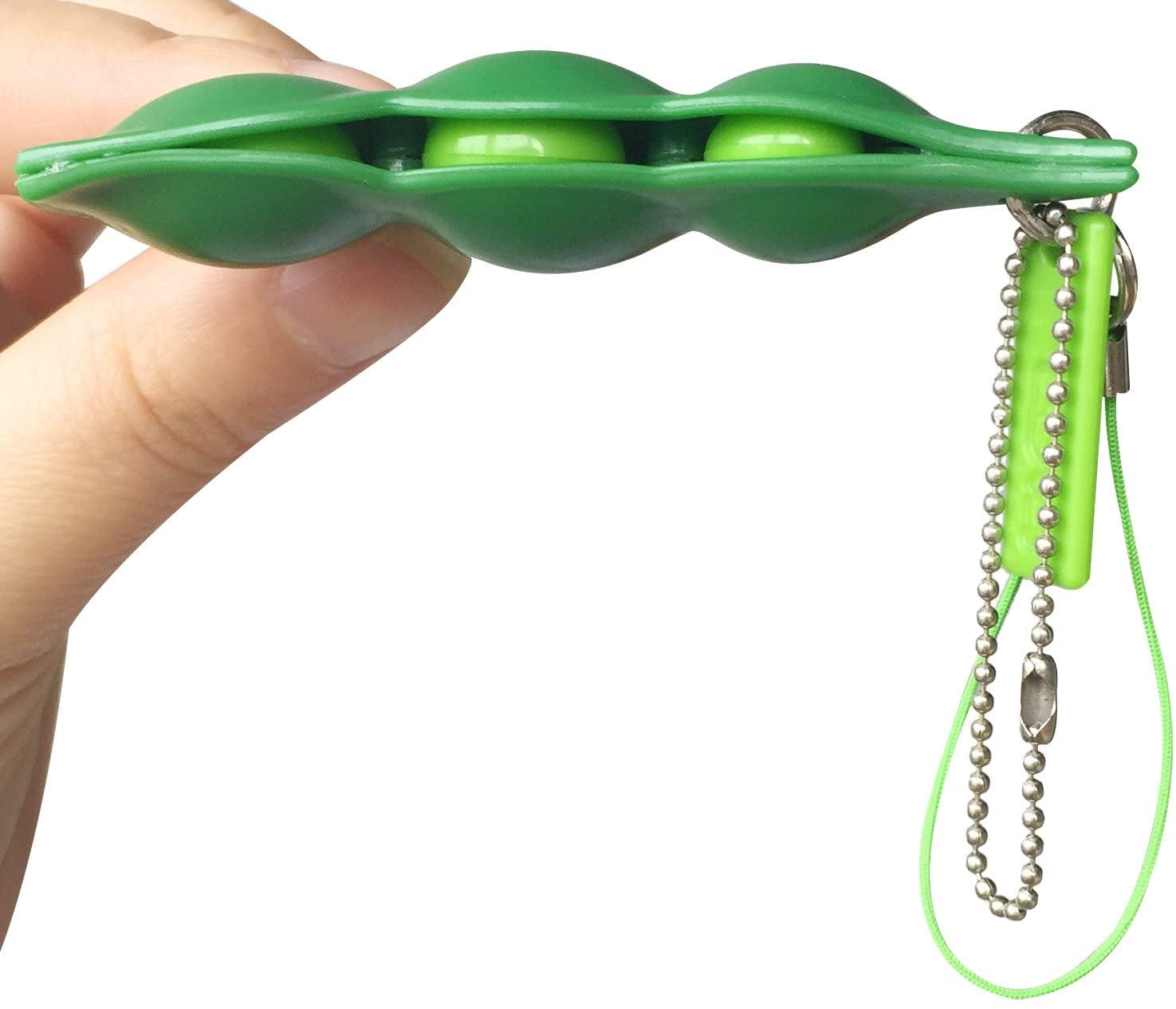 Fidget Toys 5pcs Edamame Keychain Keyring Extrusion Bean Pea Soybean Toys Gift 