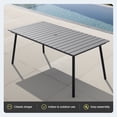 thumbnail image 7 of Crestlive Products 83" Patio Outdoor Dining Table for 6-8, Sturdy Aluminum Frame Wood-Grain Top with Umbrella Hole, Grey, 7 of 7