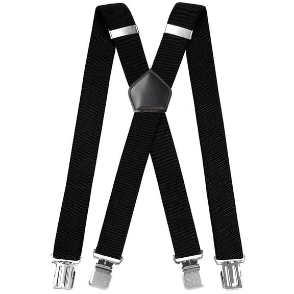 HardyComforts Men's Suspenders X style 4 clips Suspenders for Men Suspenders for Men Heavy Duty Men's 1.5 inch Wide Suspender