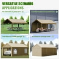 thumbnail image 3 of ECOLINEAR Carport 13x20 ft Heavy Duty Carport, Outdoor Potable Garage with Roll-up Windows & Side-opning Doors, Carport Canopy Anti UV All-Season Waterproof Tarp, Car Canopy for Trucks, Boats(Yellow), 3 of 8