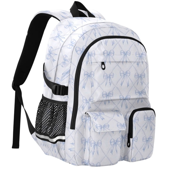 ALAZA Bows Checkered Blue Print Student Backpack School Bookbag Large Laptop Daypack Travel Bag